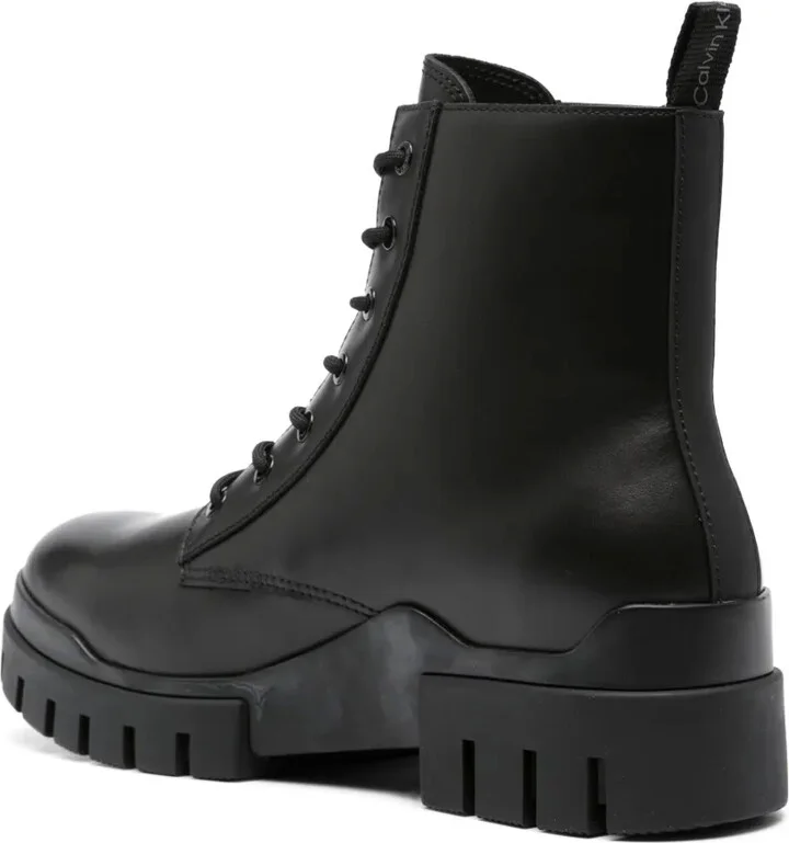 Panelled 60mm Leather Combat Boots - Image 3