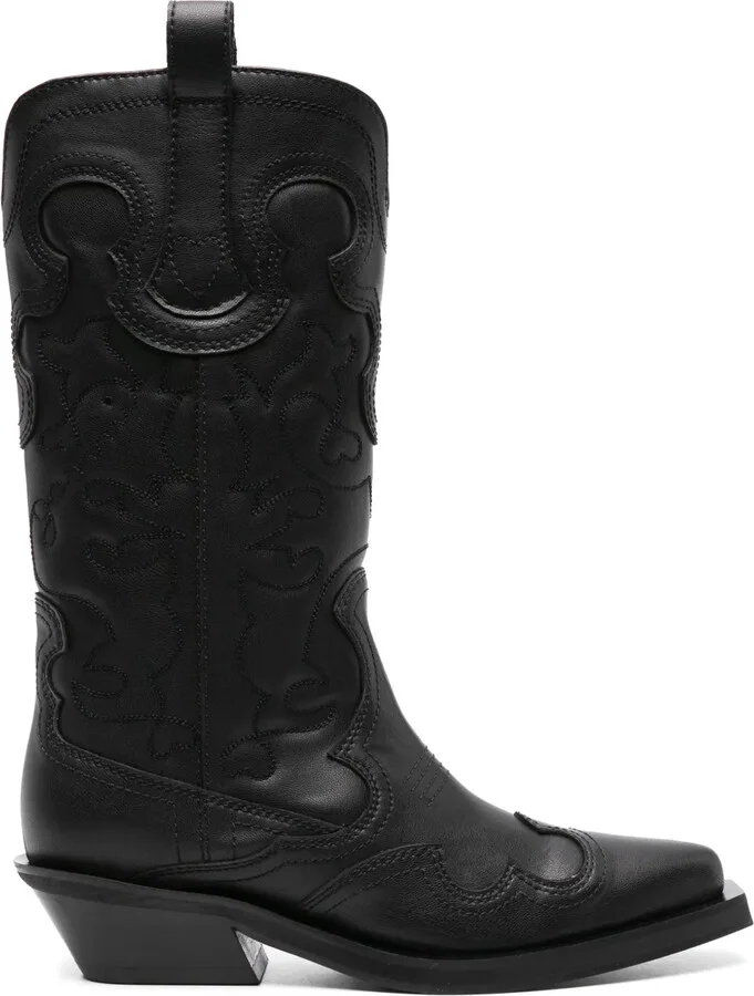 Panelled Calf-Length Boots