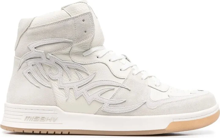 Panelled-Design Hi-Top Sneakers