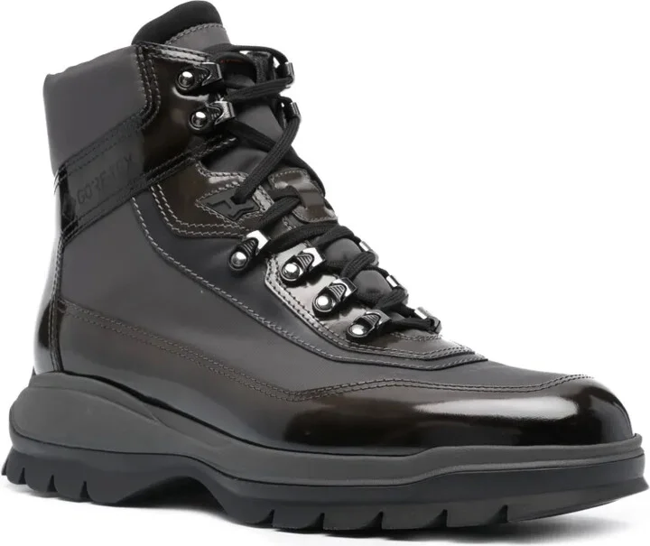 Panelled-Design Lace-Up Hiking Boots - Image 2