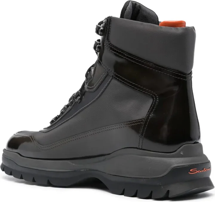 Panelled-Design Lace-Up Hiking Boots - Image 3