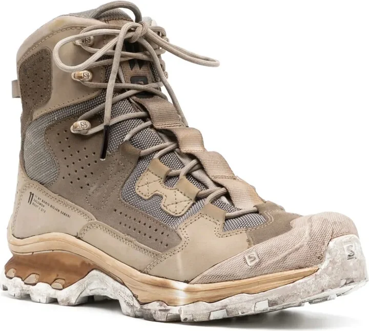 Panelled-Design Leather Sneakers - Image 2