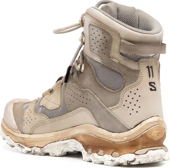 Panelled-Design Leather Sneakers - Image 3