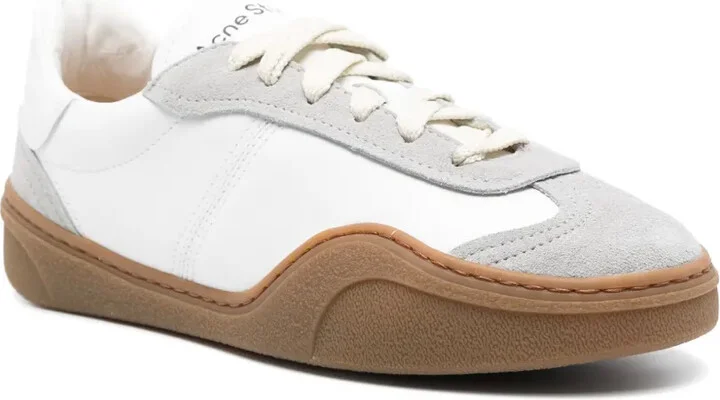 Panelled-Design Leather Sneakers - Image 2