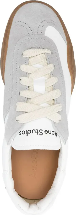 Panelled-Design Leather Sneakers - Image 4