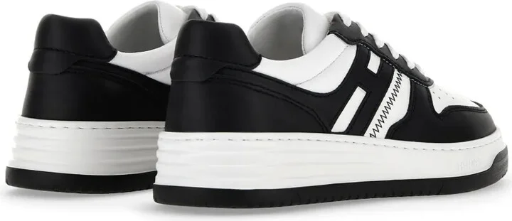 Panelled-Design Leather Sneakers - Image 3