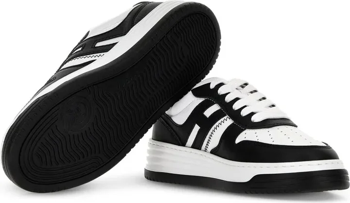 Panelled-Design Leather Sneakers - Image 4