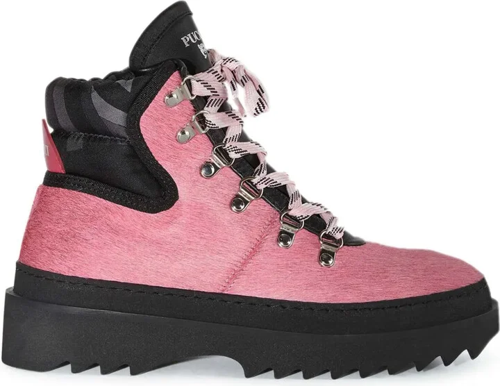 Panelled Fur Ankle Boots