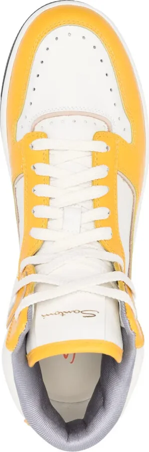 Panelled Hi-Top Leather Sneakers - Image 4
