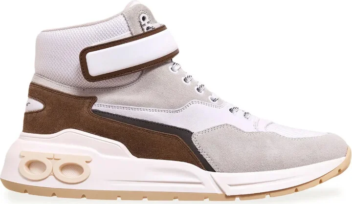 Panelled Hi-Top Sneakers