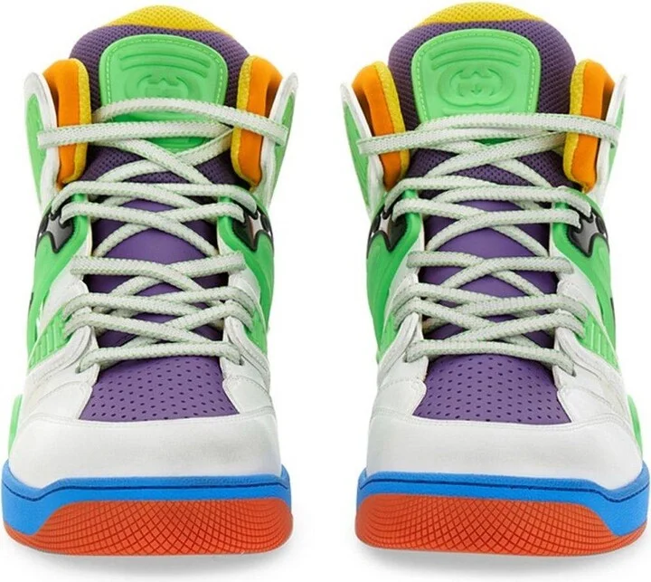 Panelled High Top Basketball Sneakers - Image 2