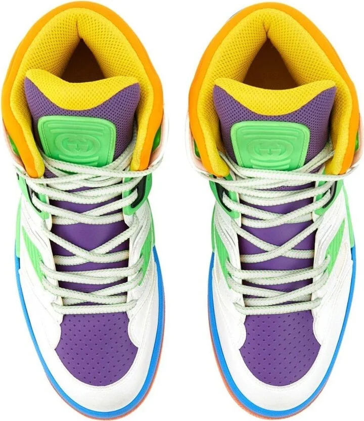 Panelled High Top Basketball Sneakers - Image 4