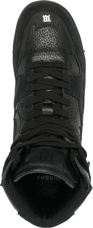 Panelled High-Top Leather Sneakers - Image 4