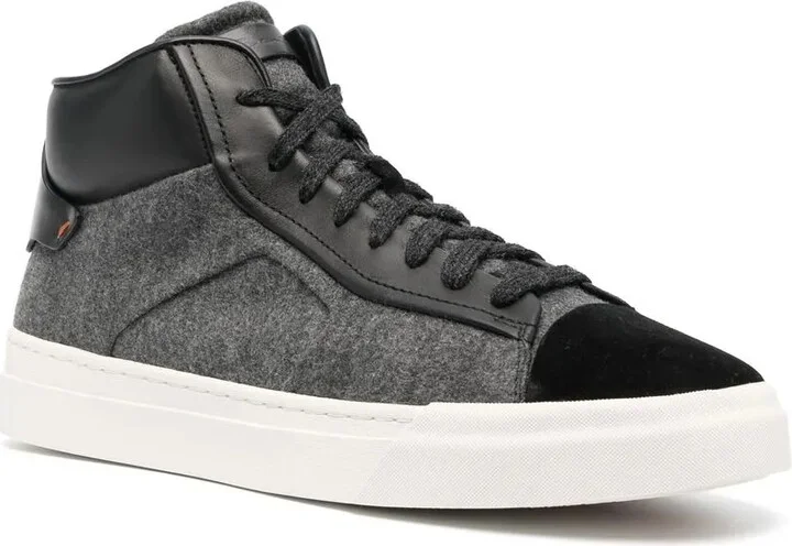 Panelled High-Top Sneakers - Image 2