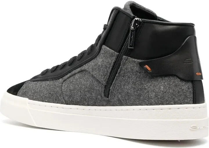 Panelled High-Top Sneakers - Image 3