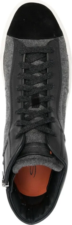 Panelled High-Top Sneakers - Image 4