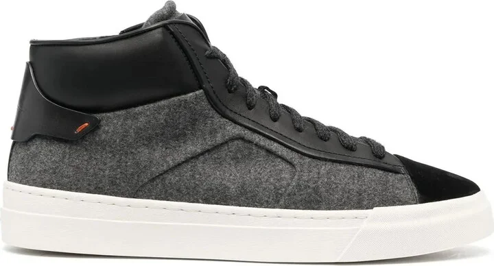 Panelled High-Top Sneakers