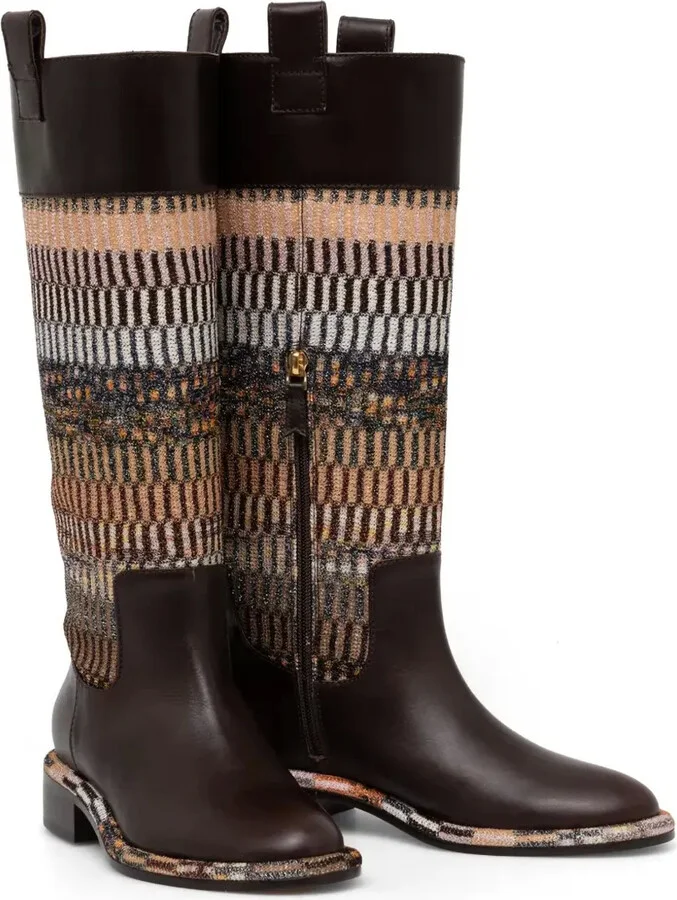 Panelled Knee-High Boots - Image 3