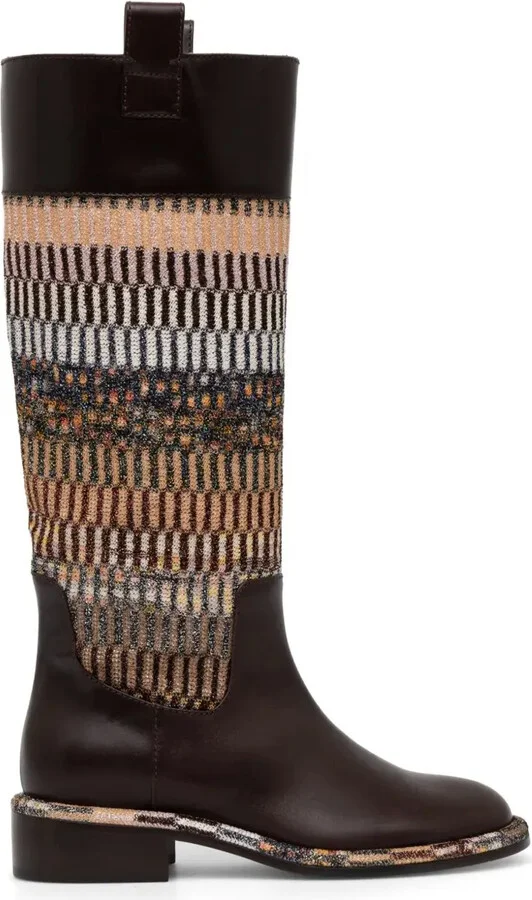 Panelled Knee-High Boots
