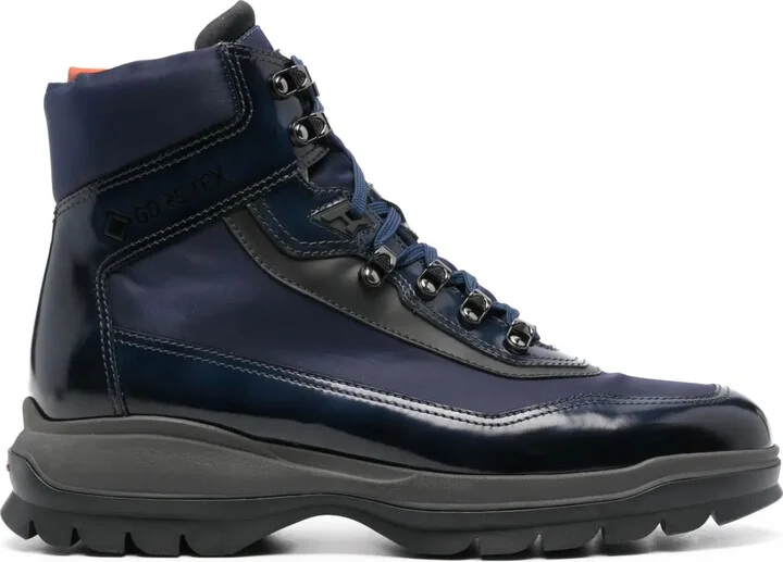 Panelled Lace-Up Boots