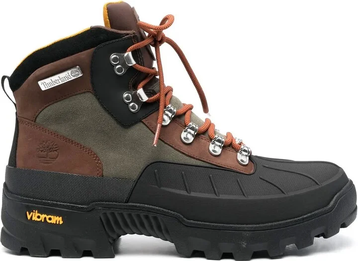 Panelled Lace-Up Boots