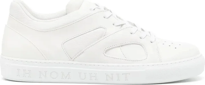 Panelled Lace-Up Leather Sneakers