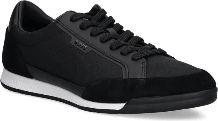 Panelled Lace-Up Low-Top Sneakers - Image 2