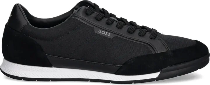 Panelled Lace-Up Low-Top Sneakers