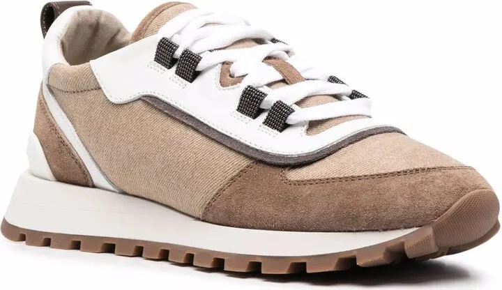 Panelled Lace-Up Sneakers - Image 2