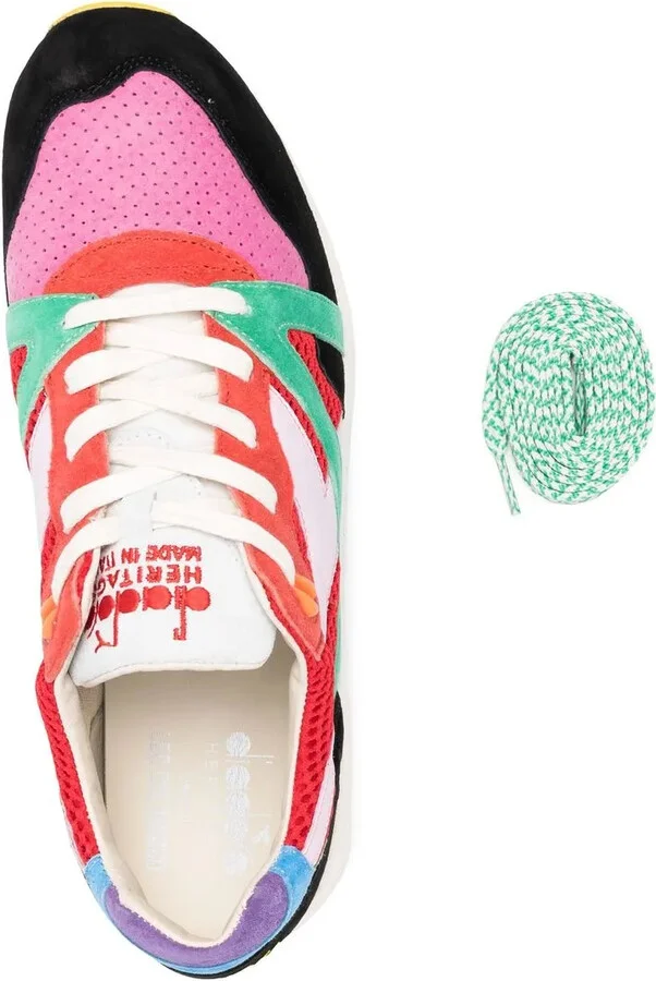 Panelled Lace-Up Sneakers - Image 4