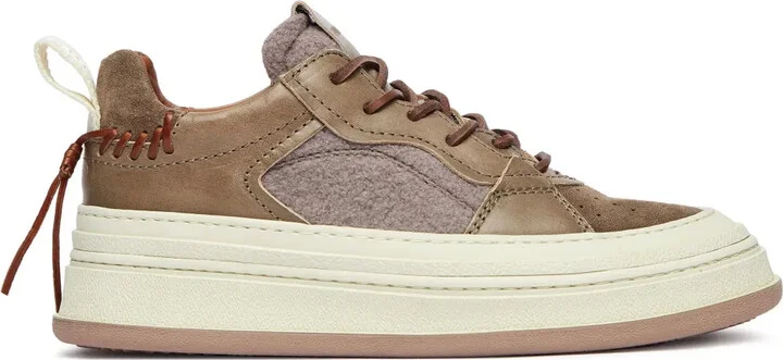 Panelled Lace-Up Sneakers