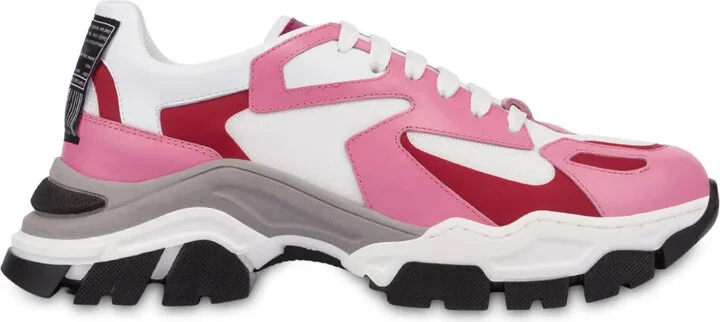 Panelled Lace-Up Sneakers