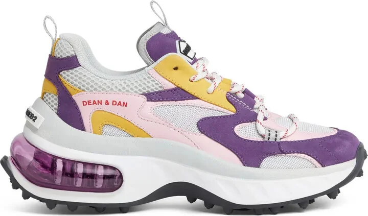 Panelled Lace-Up Sneakers