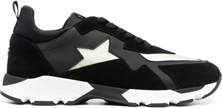 Panelled Lace-Up Sneakers