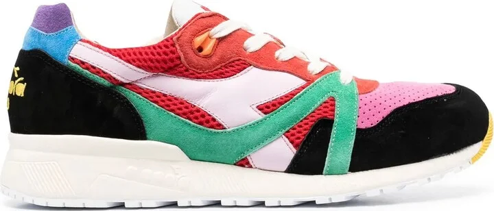 Panelled Lace-Up Sneakers