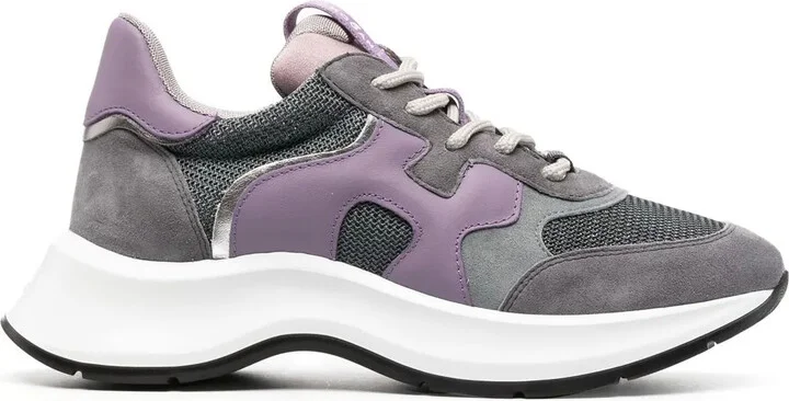 Panelled Lace-Up Sneakers