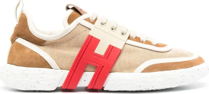 Panelled Lace-Up Sneakers