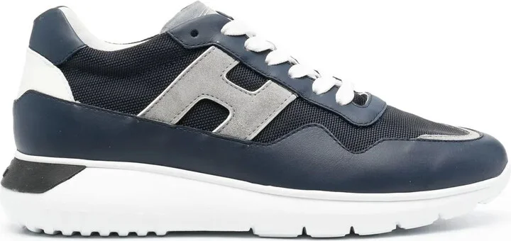 Panelled Lace-Up Sneakers