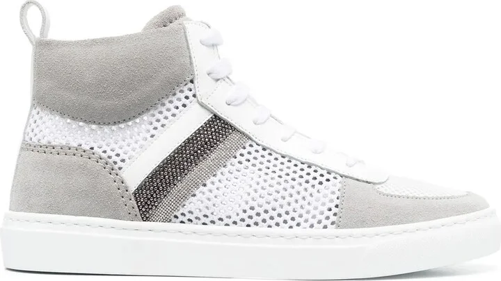 Panelled Lace-Up Sneakers
