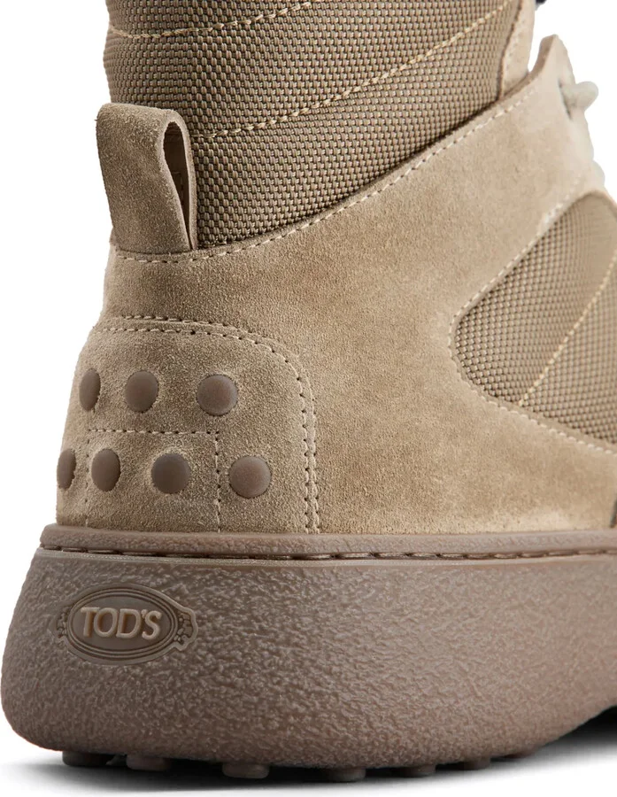 Panelled Lace-Up Suede Boots - Image 5