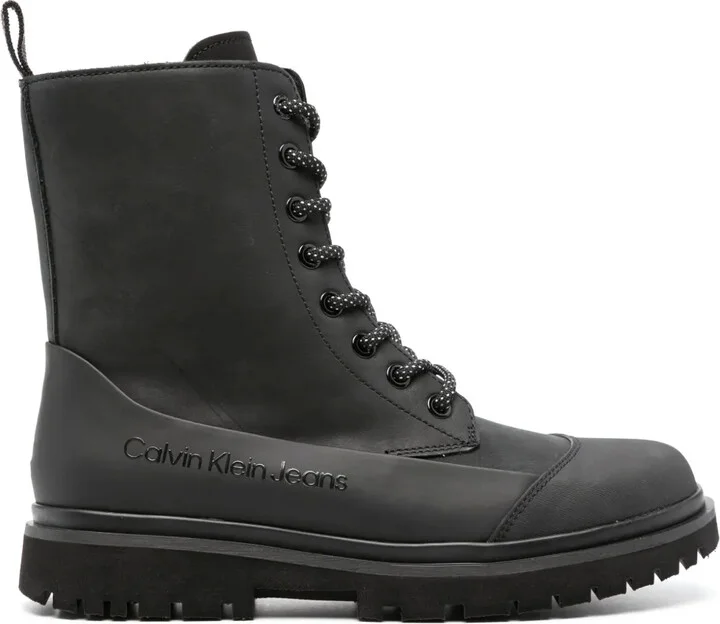 Panelled Leather Ankle Boots