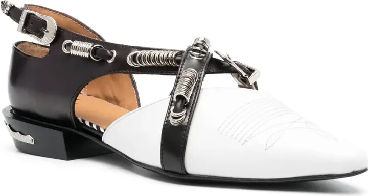 Panelled Leather Ballerina Shoes - Image 2