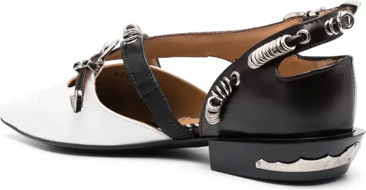 Panelled Leather Ballerina Shoes - Image 3