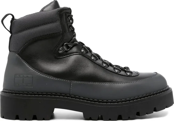 Panelled Leather Boots