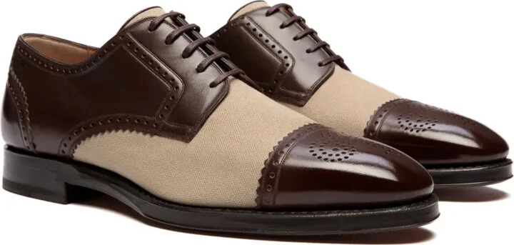 Panelled Leather Derby Shoes - Image 2