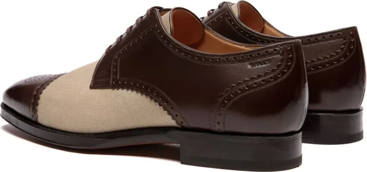 Panelled Leather Derby Shoes - Image 3