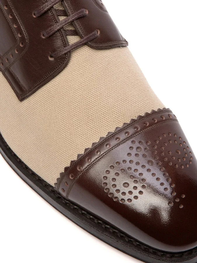 Panelled Leather Derby Shoes - Image 4