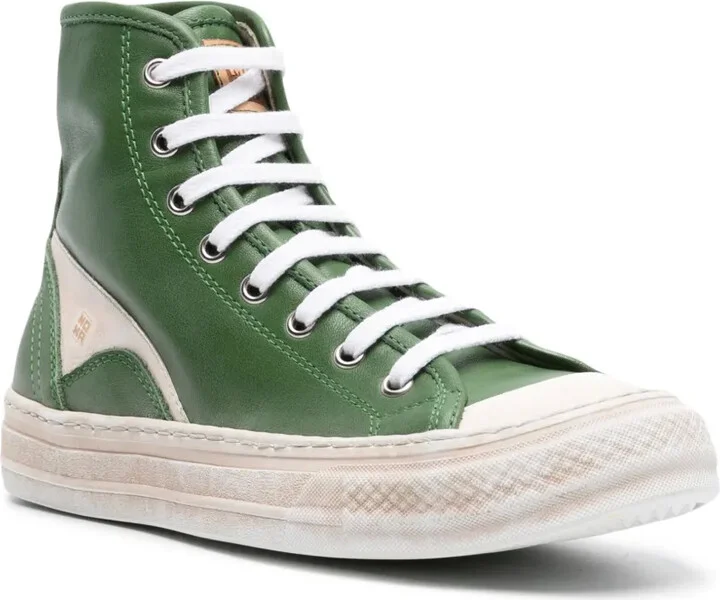 Panelled Leather High-Top Sneakers - Image 2