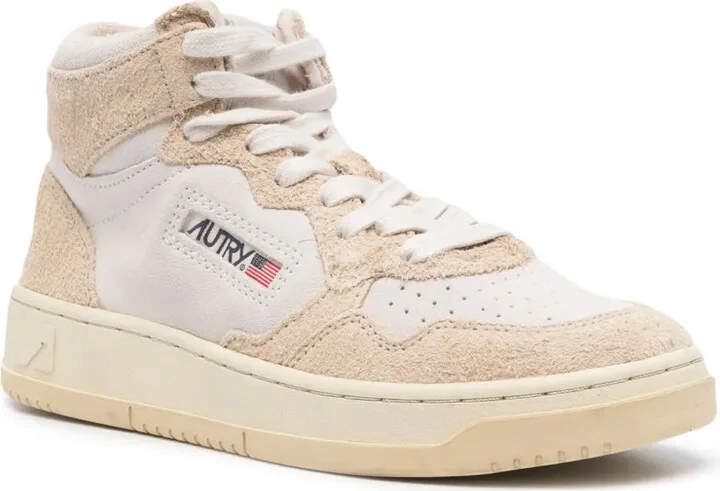 Panelled Leather High-Top Sneakers - Image 2