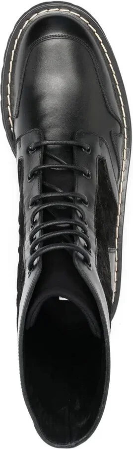 Panelled Leather Lace-Up Boots - Image 4